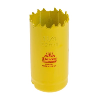 Starrett 32 mm Diameter High Speed Steel Cobalt Bi-metal Deep Cut Hole Saw Drill Bit DCH0114-G