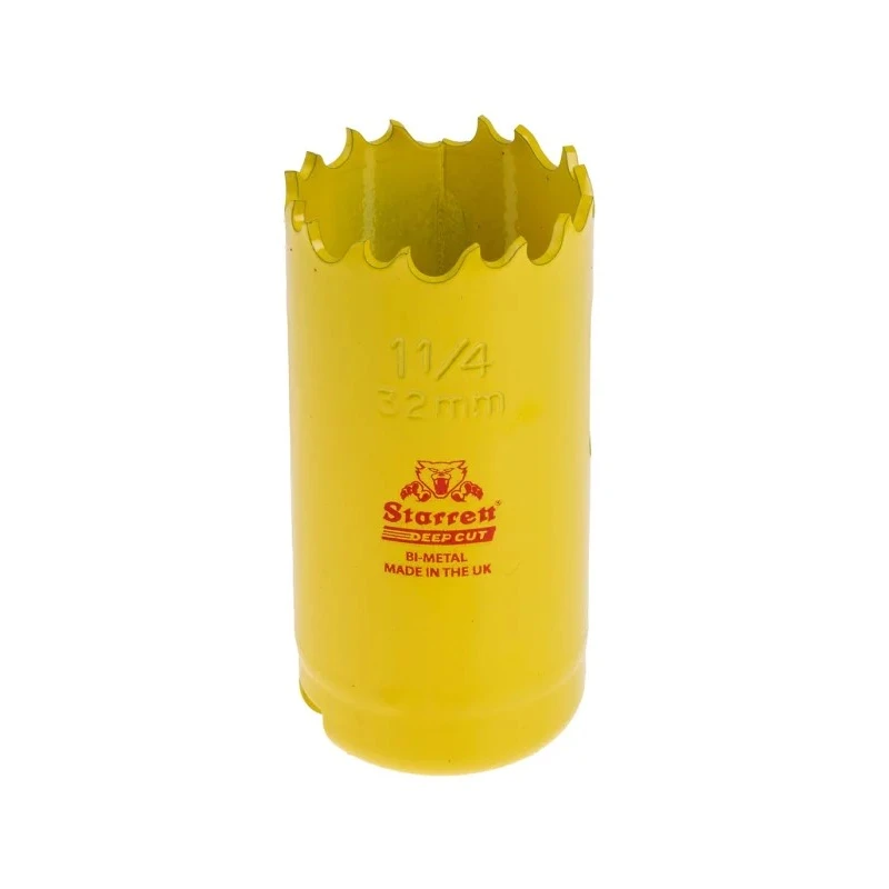 Starrett 32 mm Diameter High Speed Steel Cobalt Bi-metal Deep Cut Hole Saw Drill Bit DCH0114-G