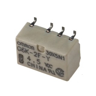 Omron Signal Relay PCB Mount, 4.5V DC Coil, 1A Switching Current, DPDT Contact Configuration G6K-2F-Y 4.5DC