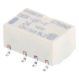 Omron Surface Signal Relay 24V DC Coil, 1A Switching Current, DPDT Contact Configuration G6K-2F-Y 24DC