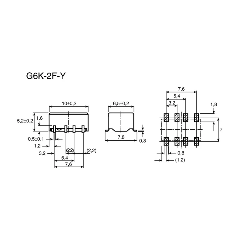 Omron Surface Signal Relay 24V DC Coil, 1A Switching Current, DPDT Contact Configuration G6K-2F-Y 24DC