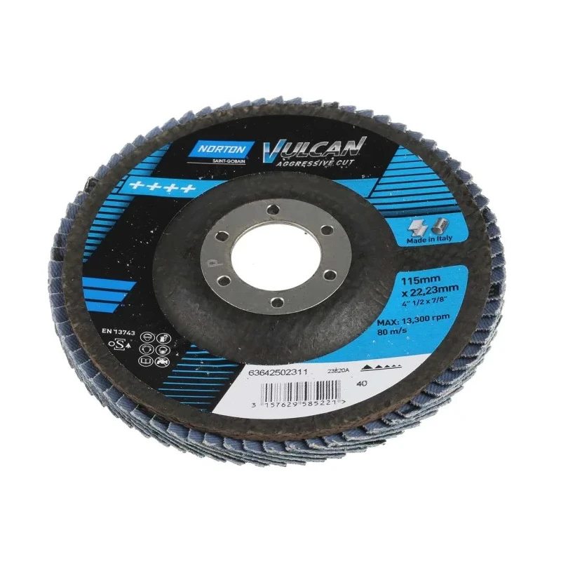 Norton Zirconium Oxide Abrasive Disc Flap Disc 115 mm Coarse Grade P40 Grit 63642502311
