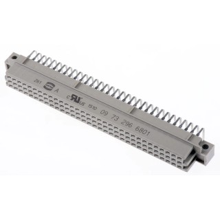 HARTING DIN 41612 Connector 96 Way 2.54 mm Pitch, Type Through Hole, Type C/2, Solder Class C2, 3 Row Female 09732966801