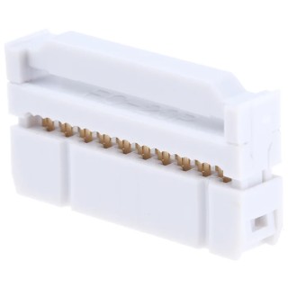 RS PRO 20-Way 2 Row Shrouded Female IDC Connector for Cable, 2.54mm Pitch, 1A Current, 500V Voltage 471-216
