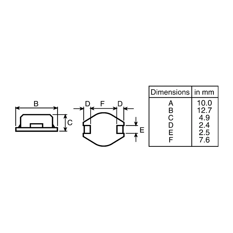 Wurth Elektronik WE-PD3 Shielded Wirewound Surface Mount Inductor with Ferrite Core 100 μH ±10% 680 mA 7.5 MHz 7445420