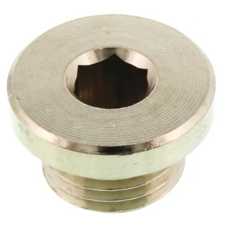 Legris Brass Corrosion Resistant Plug G Series 0919, 1/4 in Thread Size, 8mm Outside Diameter, Model 0919 00 13