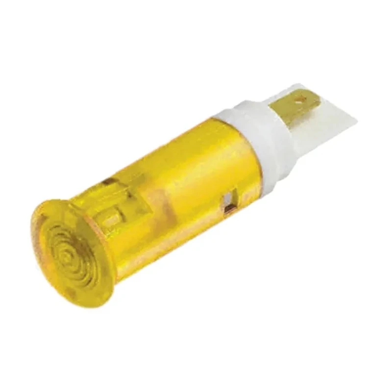 Signal Construct Yellow LED Panel Mount Indicator , 5 mm Mount Hole, Solder Tab Termination, IP67, 7V, 10mcd SKGD05101