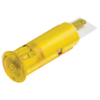 Signal Construct Yellow Panel Mount LED Indicator 6 mm Mount Hole, Solder Tab Termination, IP67, 24-28V SKGD06104