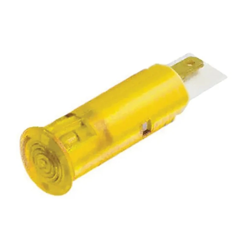 Signal Construct Yellow Panel Mount LED Indicator 6 mm Mount Hole, Solder Tab Termination, IP67, 24-28V SKGD06104