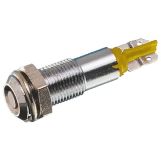 Signal Construct Yellow Panel Mount Indicator, 20V 28V, 10mA, Solder Tab Termination, Recessed Silver Bezel IP67 SMCP06104