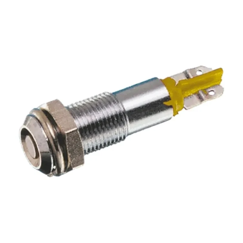 Signal Construct Yellow Panel Mount Indicator, 20V 28V, 10mA, Solder Tab Termination, Recessed Silver Bezel IP67 SMCP06104