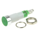 Signal Construct Green LED Panel Mount Indicator 8 mm, Tab Termination, IP67, 24-28V SKCD08214