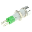 Signal Construct Green LED Panel Mount Indicator 8 mm, Tab Termination, IP67, 24-28V SKCD08214