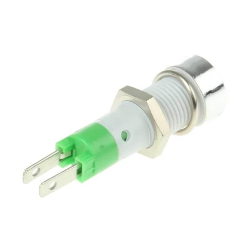 Signal Construct Green LED Panel Mount Indicator 8 mm, Tab Termination, IP67, 24-28V SKCD08214