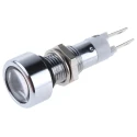 Signal Construct White LED Panel Mount Indicator, 8 mm Mount Hole, IP67, Tab Termination SMLU08614