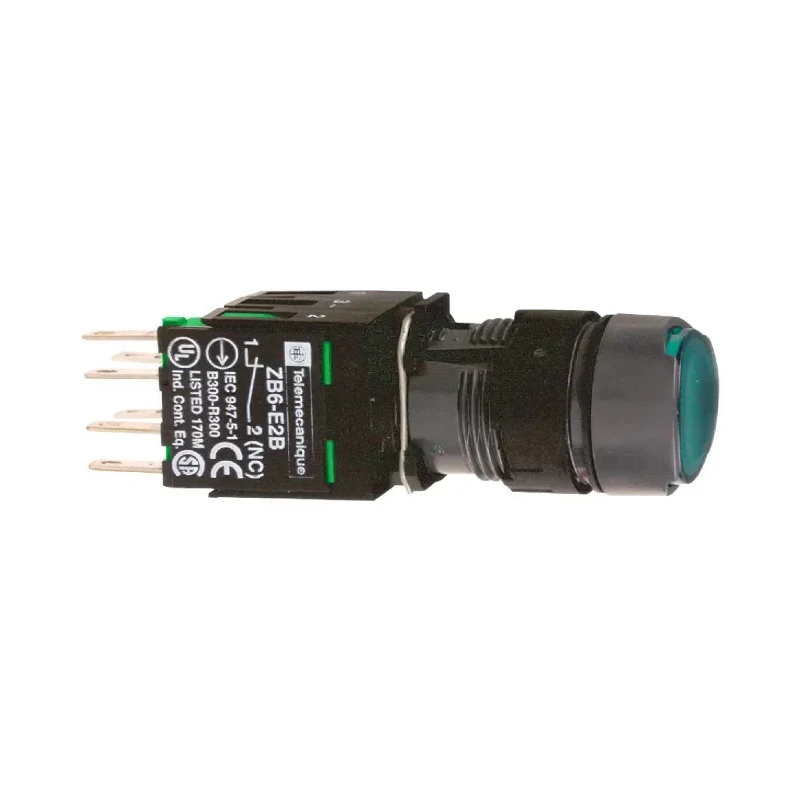 Schneider Electric Harmony XB6 Series Illuminated Latching Push Button Switch, Panel Mount, 16 mm Cutout, SPST XB6AF3B1B