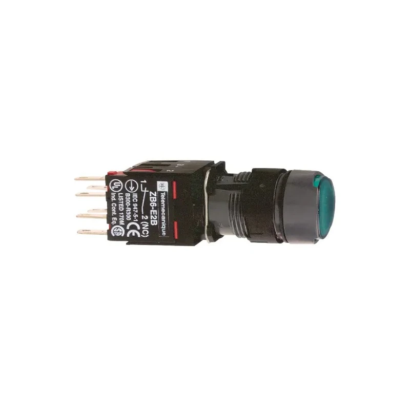Schneider Electric Harmony XB6 Series Illuminated Latching Push Button Switch, Panel Mount, 16 mm Cutout, SPST XB6AF3B1B