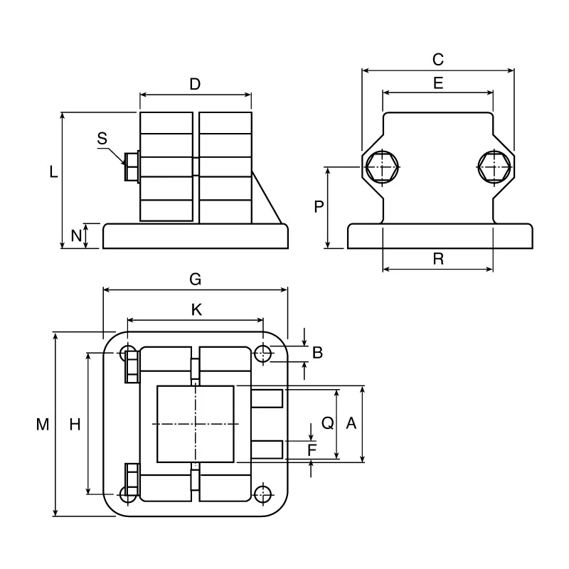 Rose+Krieger Base Clamp Connecting Component for Strut Profile 30 mm, Groove Size 56 mm, Round Tube Size 30.3 mm 13300005020
