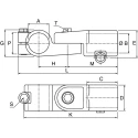 Rose+Krieger M10 Hinge Clamp Connecting Component for Strut Profile 40 mm Groove Size 56 mm Round Tube Size 184000010200