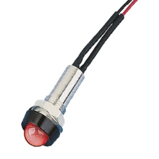 Oxley Red LED Panel Mount Indicator 8 mm Mount Hole Size, Flying Lead Termination, IP67 