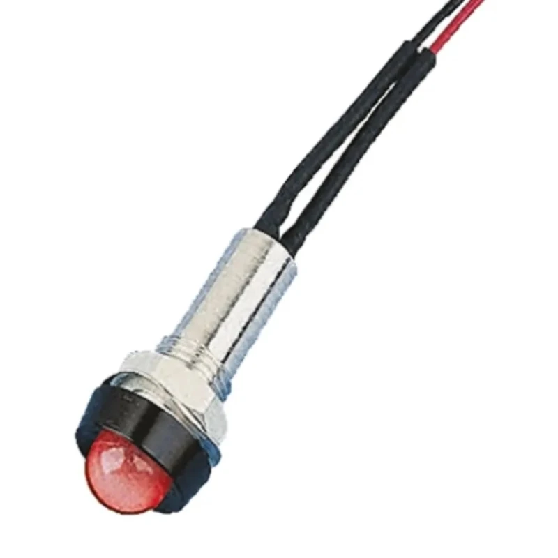 Oxley Red LED Panel Mount Indicator 8 mm Mount Hole Size, Flying Lead Termination, IP67 