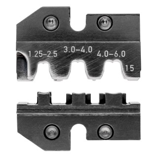 Knipex Crimp Die Set Coaxial Type, Insulated, 3 to 6/1.25 to 2.5 mm², Black, 2 Pieces 97 49 15