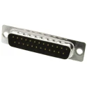 ITT Cannon 25 Way Straight 2.77 mm Pitch Panel Mount D-Sub Connector, 5A, 400V, Steel Housing, Gold over Nickel 119998-2832