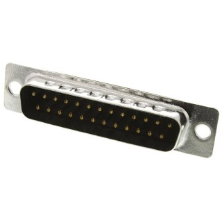 ITT Cannon 25 Way Straight 2.77 mm Pitch Panel Mount D-Sub Connector, 5A, 400V, Steel Housing, Gold over Nickel 119998-2832