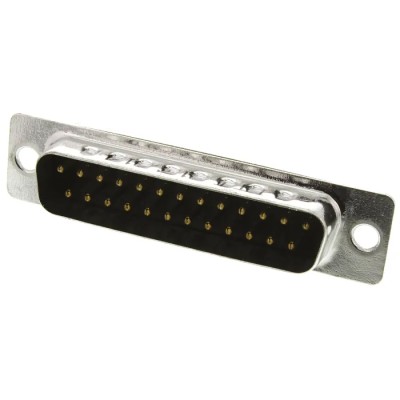 ITT Cannon 25 Way Straight 2.77 mm Pitch Panel Mount D-Sub Connector, 5A, 400V, Steel Housing, Gold over Nickel 119998-2832
