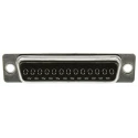 ITT Cannon 25 Way Straight 2.77 mm Pitch Panel Mount D-Sub Connector, 5A, 400V, Steel Housing, Gold over Nickel 119998-2832