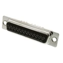 ITT Cannon 25 Way Straight 2.77 mm Pitch Panel Mount D-Sub Connector, 5A, 400V, Steel Housing, Gold over Nickel 119998-2832