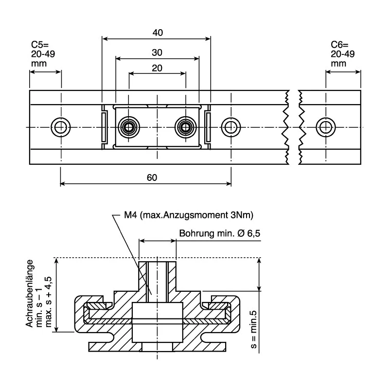 Igus Linear Guide Carriage DryLin N Series, 40mm Length, 14mm Width, 300 N Dynamic Load NW-02-27