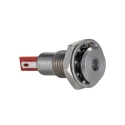 Bulgin Red Panel Mount Indicator with Recessed Bezel IP67, 12V DC, 30mA, Circular Lens, 41.2mm Length DX0505/RD/12