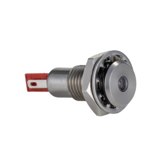 Bulgin Red Panel Mount Indicator with Recessed Bezel IP67, 12V DC, 30mA, Circular Lens, 41.2mm Length DX0505/RD/12