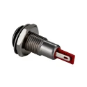 Bulgin Red Panel Mount Indicator with Recessed Bezel IP67, 12V DC, 30mA, Circular Lens, 41.2mm Length DX0505/RD/12
