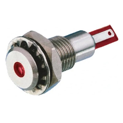 Bulgin Red Panel Mount Indicator 24V DC 30mA Solder Tab Termination IP67 Recessed DX0505/RD/24