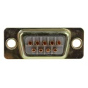 RS PRO 9 Way Straight Panel Mount D-Sub Connector Female 750V 5A with Gold over Nickel Contacts 472-843