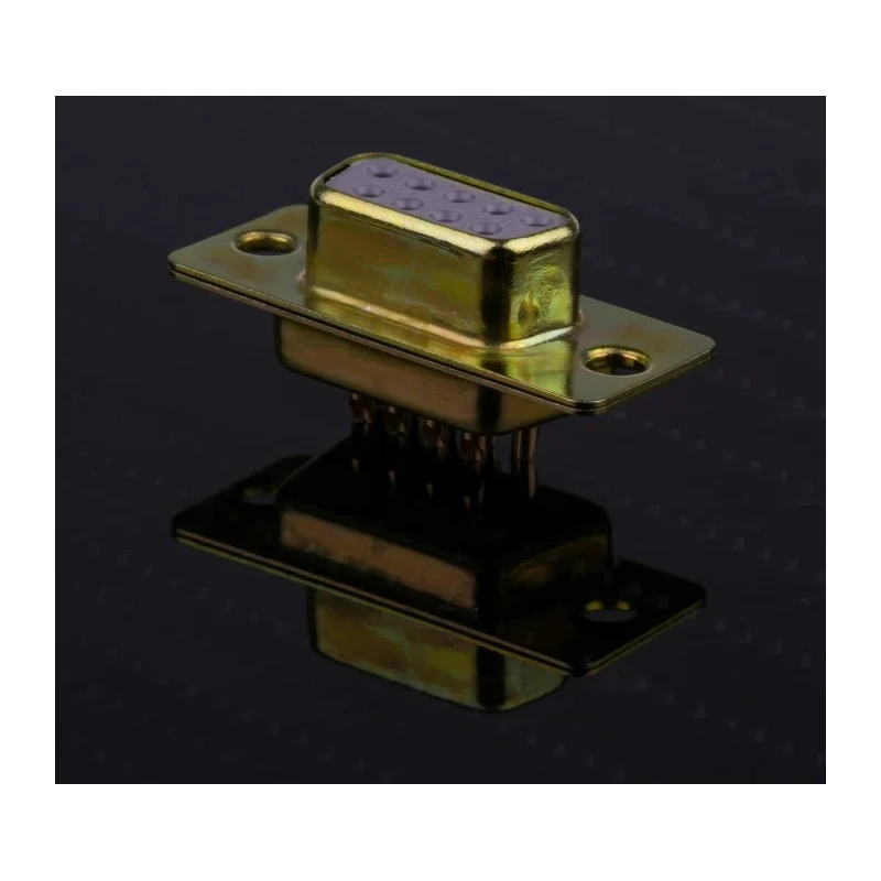 RS PRO 9 Way Straight Panel Mount D-Sub Connector Female 750V 5A with Gold over Nickel Contacts 472-843