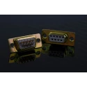 RS PRO 9 Way Straight Panel Mount D-Sub Connector Female 750V 5A with Gold over Nickel Contacts 472-843