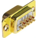 RS PRO 9 Way Straight Panel Mount D-Sub Connector Male 750V 5A Steel Shell 472-837