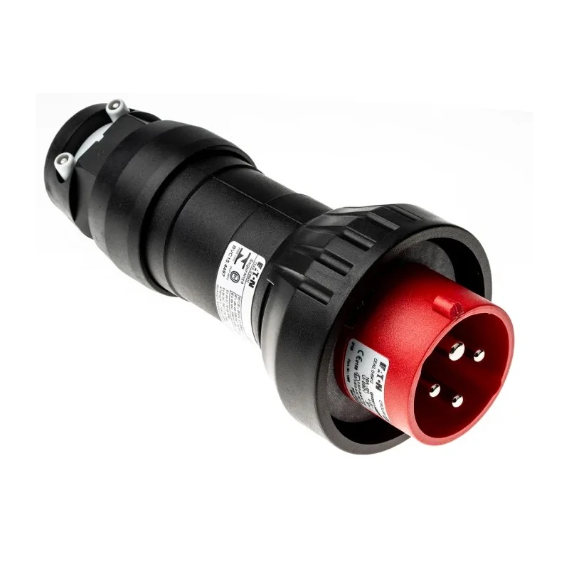 Eaton IP66 Red Cable Mount 3P+PE Straight Power Connector ATEX 16A 415V 