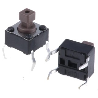 APEM Brown Tactile Switch Button 3.8 mm SPST 50mA 12 V dc PCB DTS644NV