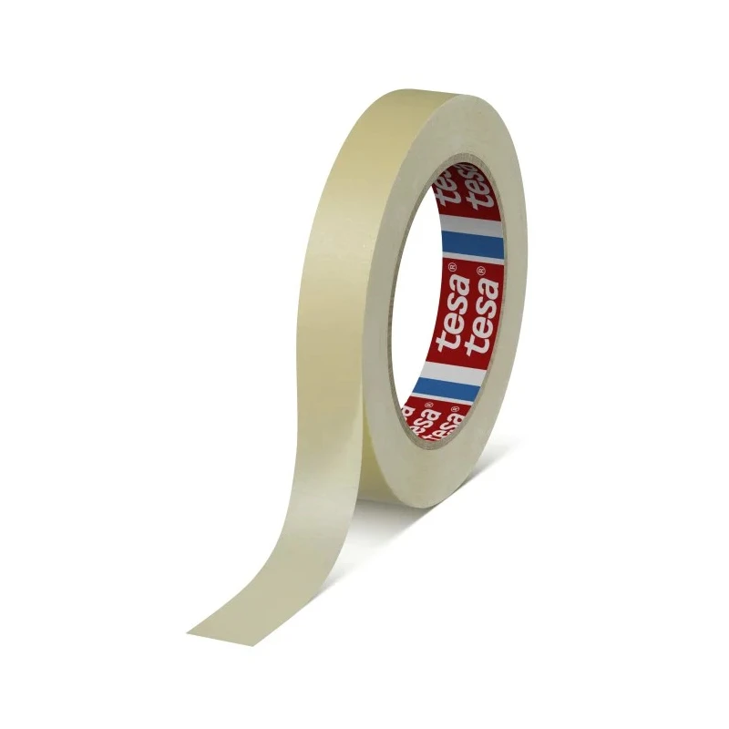 Tesa 4329 PV1 Chamois Paper-Backed Masking Tape Natural Rubber Adhesive 19mm x 50m 04329-00001-01