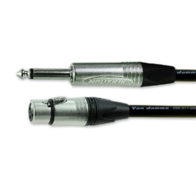 Van Damme XLR Cable Female XLR3 to Male XLR, Black Jacket, 5 m Length 
