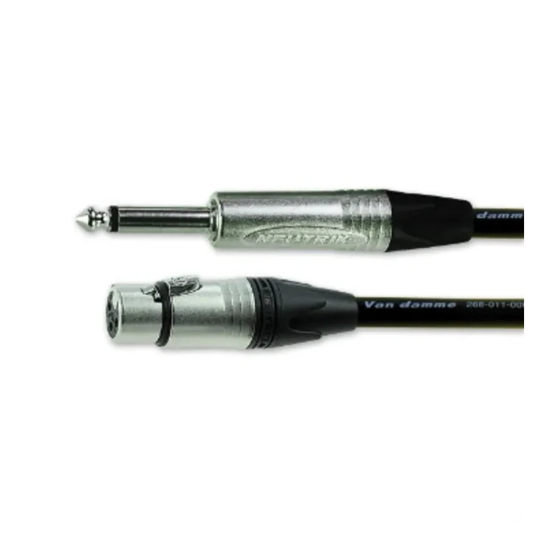 Van Damme XLR Cable Female XLR3 to Male XLR, Black Jacket, 5 m Length 