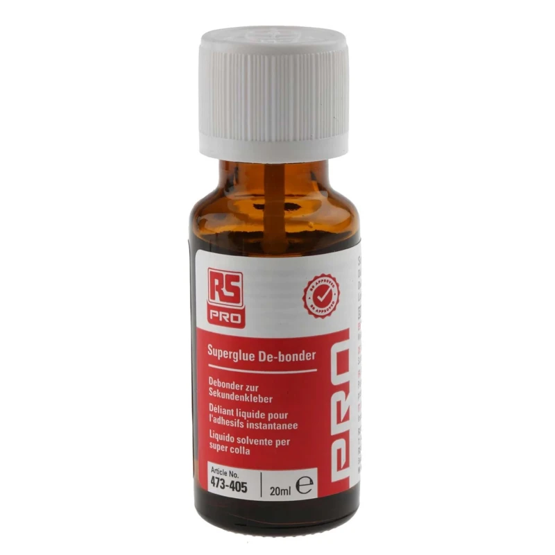 RS PRO Colourless RS PRO Superglue Debonder Liquid Bottle Adhesive Debonder for Cyanoacrylate Adhesive 20 ml 473-405
