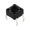 Alps Alpine Black Tactile Switch Button, 0.8 mm Actuator Length, SPST 50mA 12 V dc Momentary PCB Mount DTS61KV