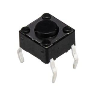 Alps Alpine Black Tactile Switch Button, 0.8 mm Actuator Length, SPST 50mA 12 V dc Momentary PCB Mount DTS61KV