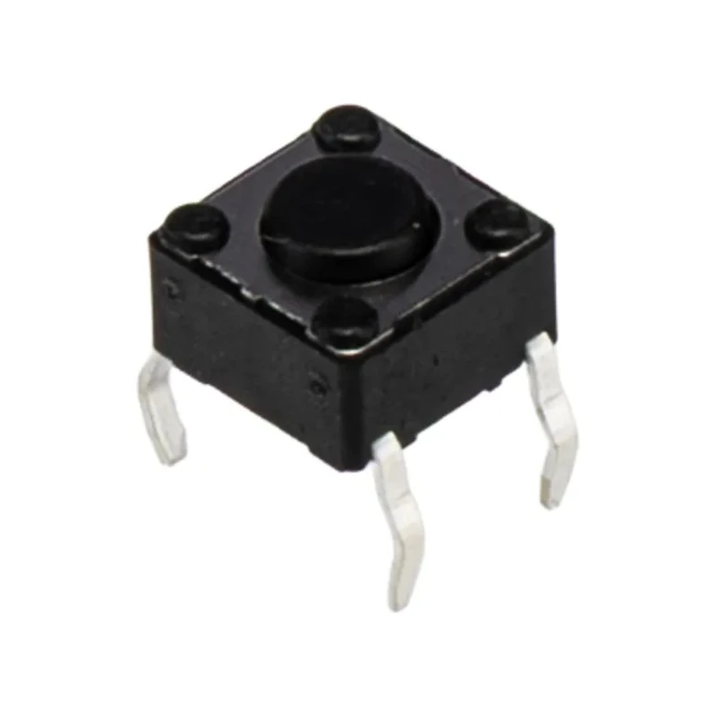Alps Alpine Black Tactile Switch Button, 0.8 mm Actuator Length, SPST 50mA 12 V dc Momentary PCB Mount DTS61KV