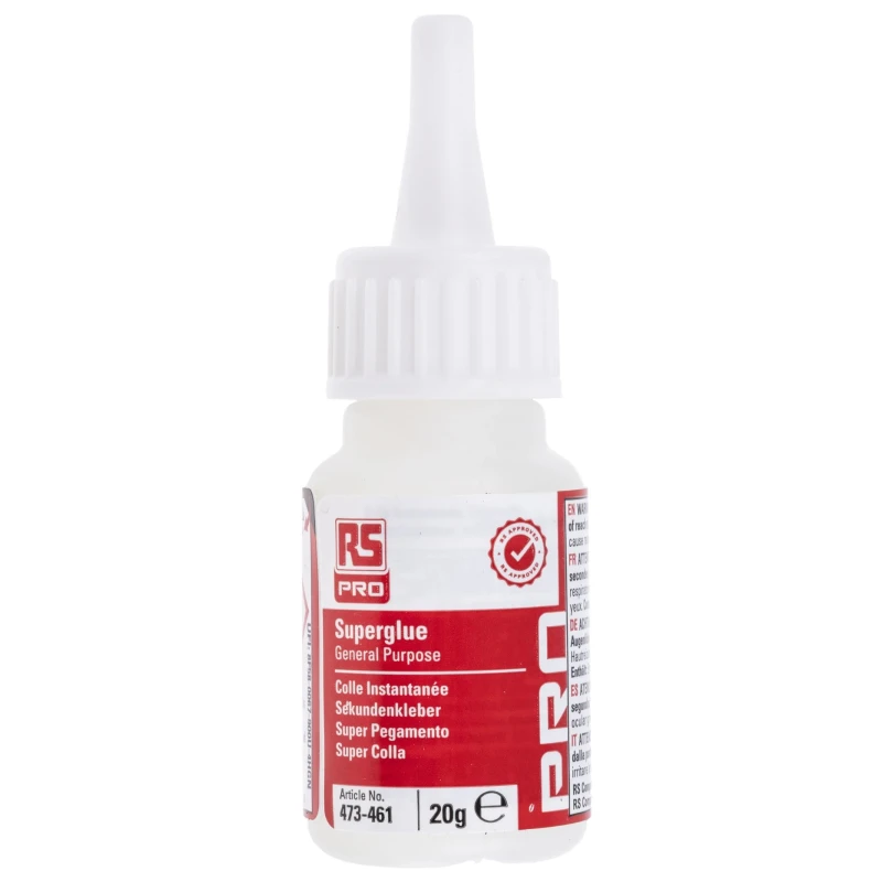 RS PRO Industrial Cyanoacrylate Adhesive 20 g Transparent Liquid Super Glue 473-461